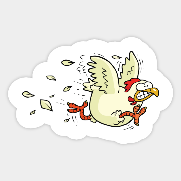 Running Chicken Meme Running Chicken Meme Sticker TeePublic
